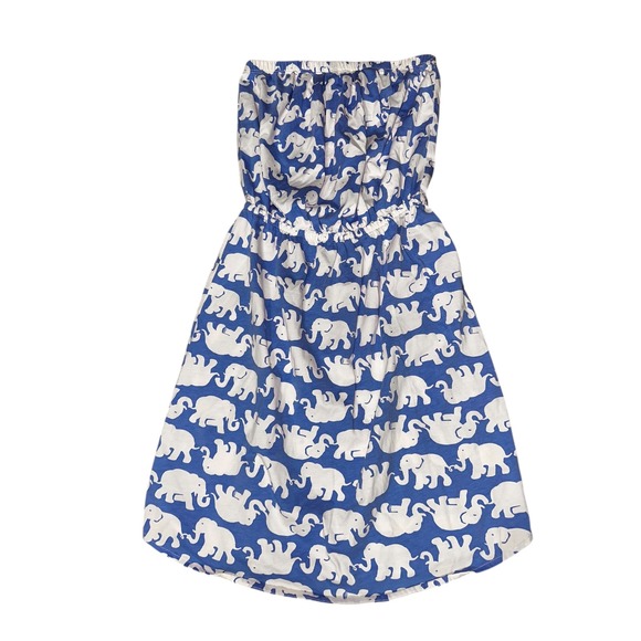 Lilly Pulitzer Tusk in Sun Blue Elephant Windsor Strapless Pull On Dress ‎ XXS - Picture 2 of 7